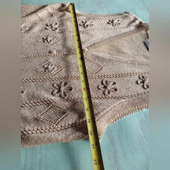 Vintage Cricket Lane Sweater Vest Womens X-Large Gold Glitter - Picture 6 of 9